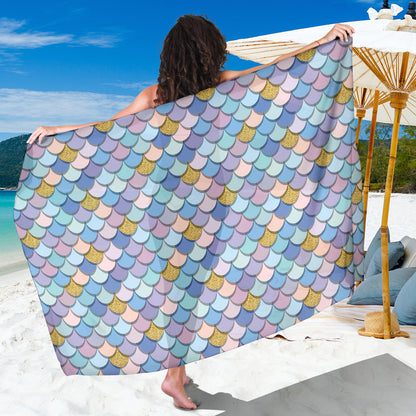 Mermaid Scales Pattern Print Design 05 Sarong Pareo Wrap