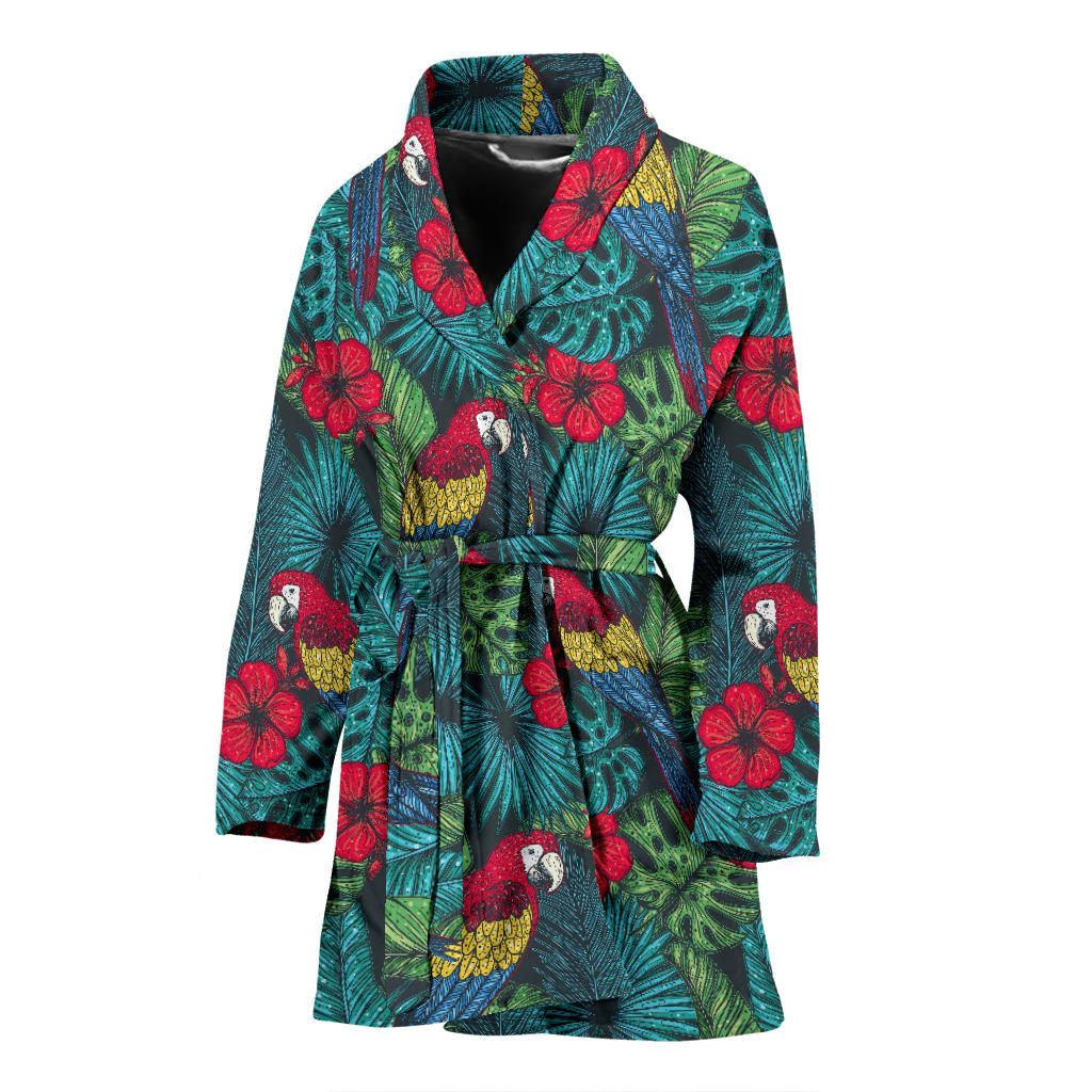 Parrot Pattern Print Design A05 Women Bathrobe