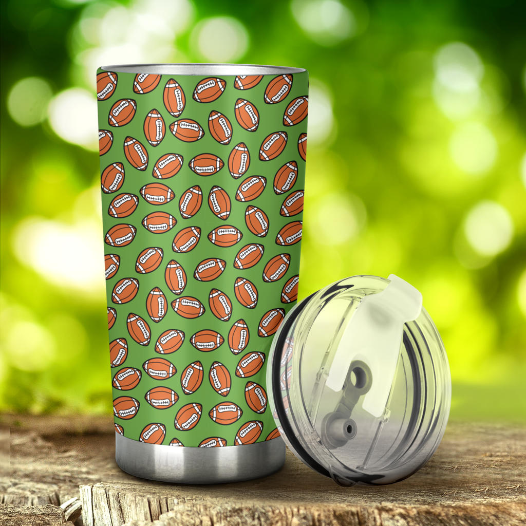 American Football on Green Design Tumbler