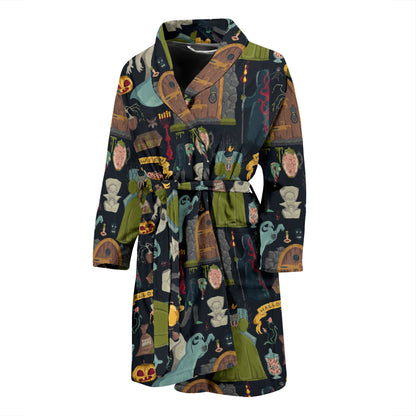 Creepy Halloween Print Design LKS304 Men Bathrobe