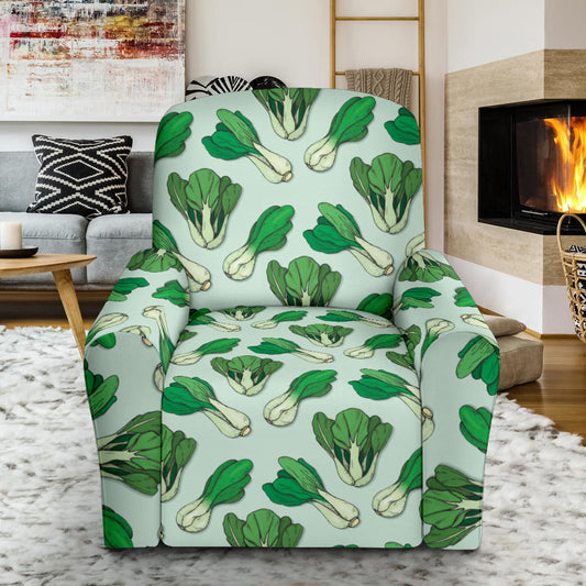 Bok Choy Pattern Print Design 01 Recliner Slipcover with Pocket
