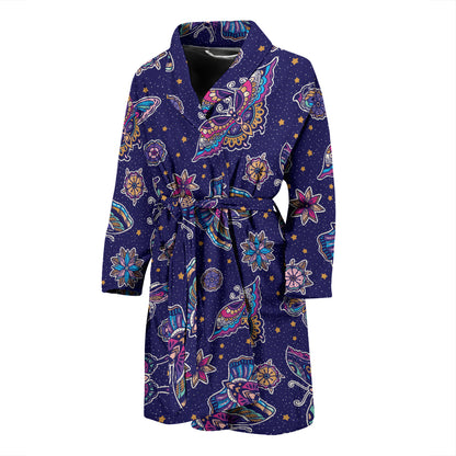 Butterfly Print Design LKS303 Men Bathrobe