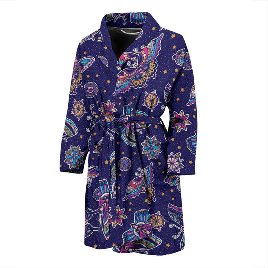 Butterfly Print Design LKS303 Men Bathrobe