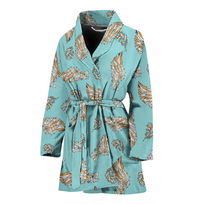 Angel Wings Pattern Print Design 03 Women Bathrobe