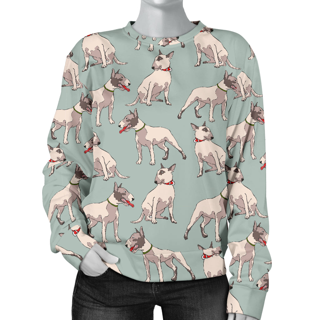 Bull Terrier Cute Print Pattern Women Long Sleeve Sweatshirt
