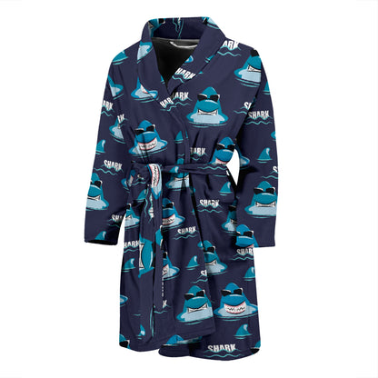 Shark Print Design LKS309 Men Bathrobe