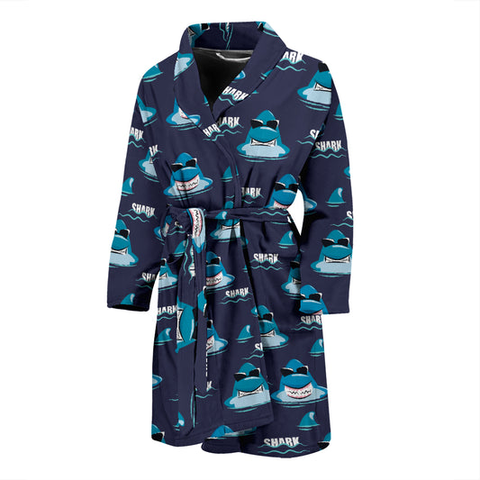 Shark Print Design LKS309 Men Bathrobe