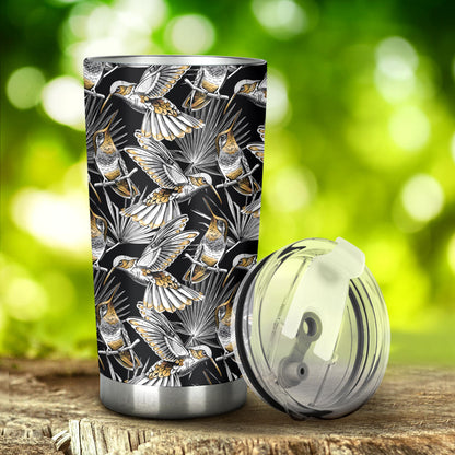 Hummingbird Gold Design Themed Print Tumbler