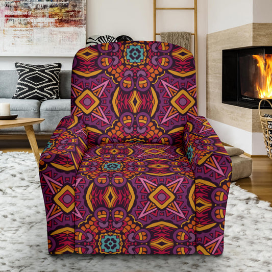 Bohemian Pattern Print Design 10 Recliner Slipcover with Pocket