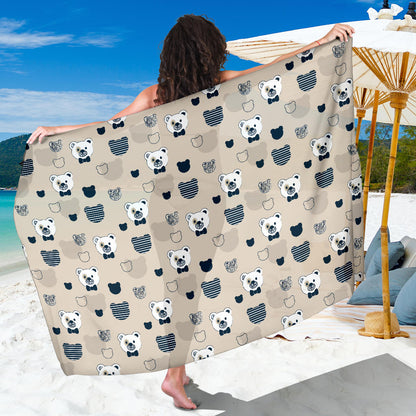 Bear Pattern Print Design 05 Sarong Pareo Wrap