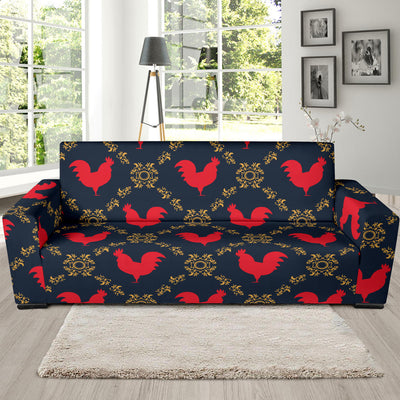 Rooster Pattern Print Design A02 Sofa Slipcover