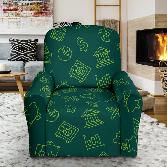 Accounting Financial Pattern Print Design 02 Recliner Slipcover with Pocket