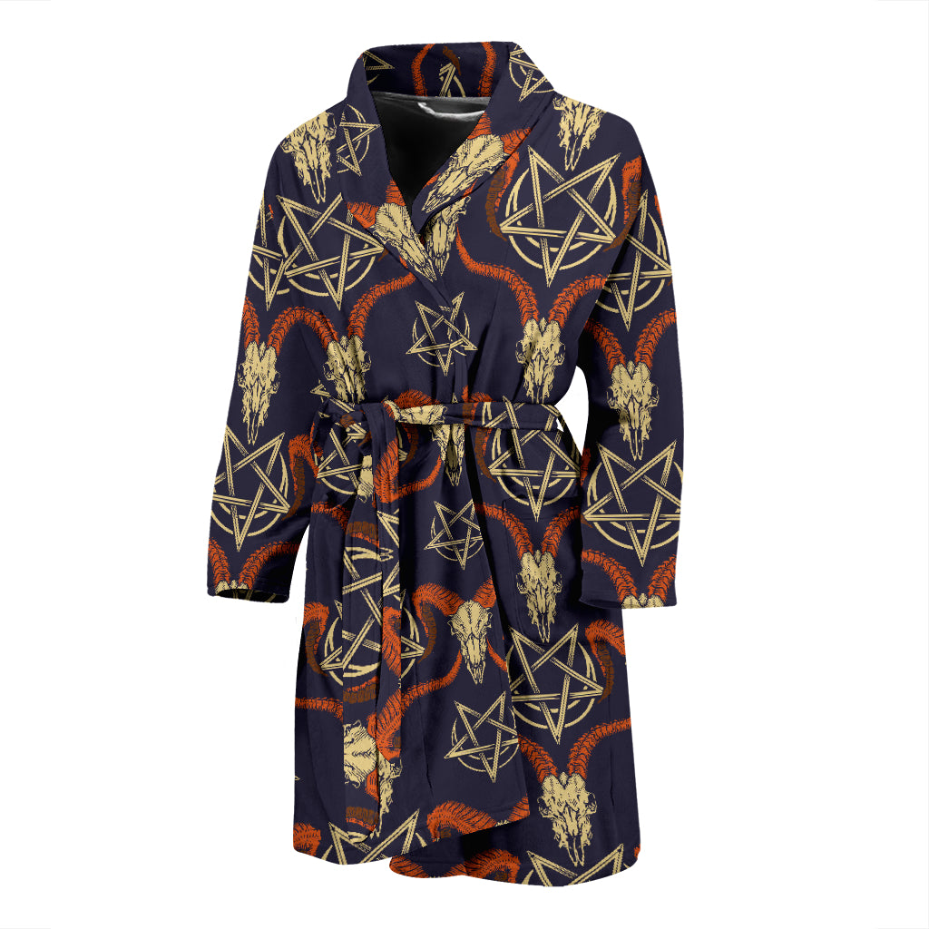 Buffalo Head Print Design LKS403 Men Bathrobe