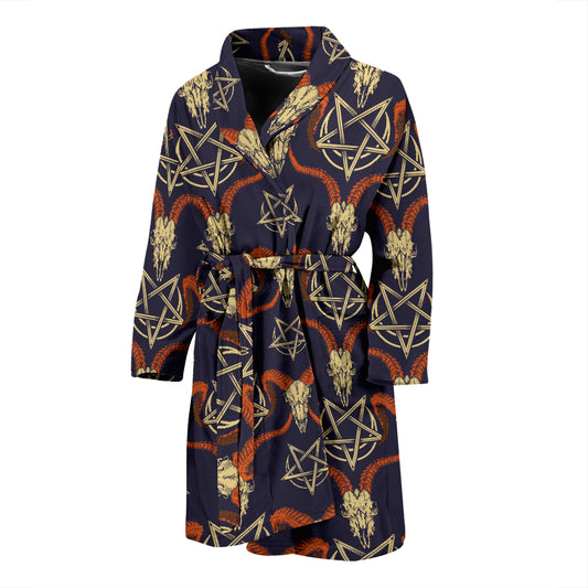 Buffalo Head Print Design LKS403 Men Bathrobe