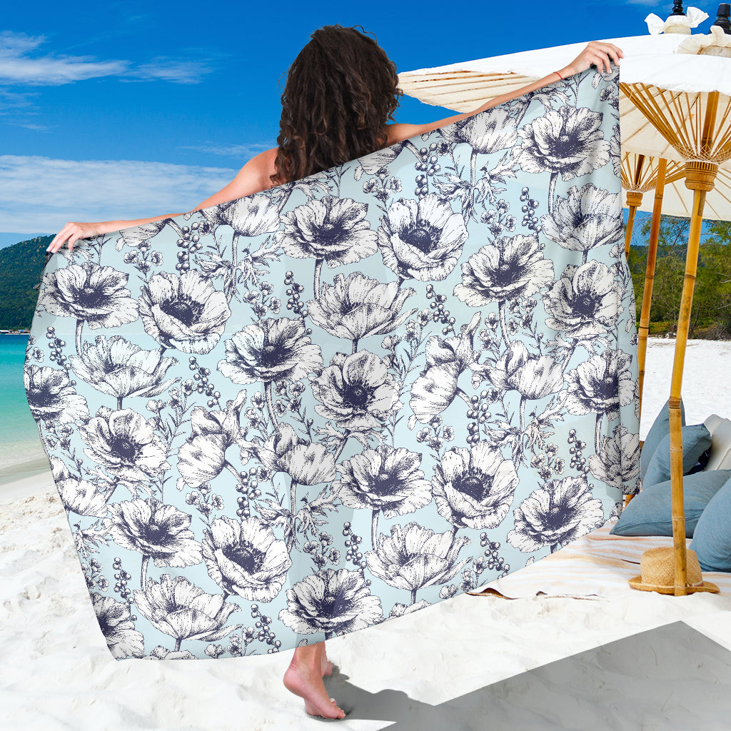 Anemone Pattern Print Design 02 Sarong Pareo Wrap