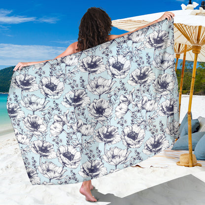 Anemone Pattern Print Design 02 Sarong Pareo Wrap