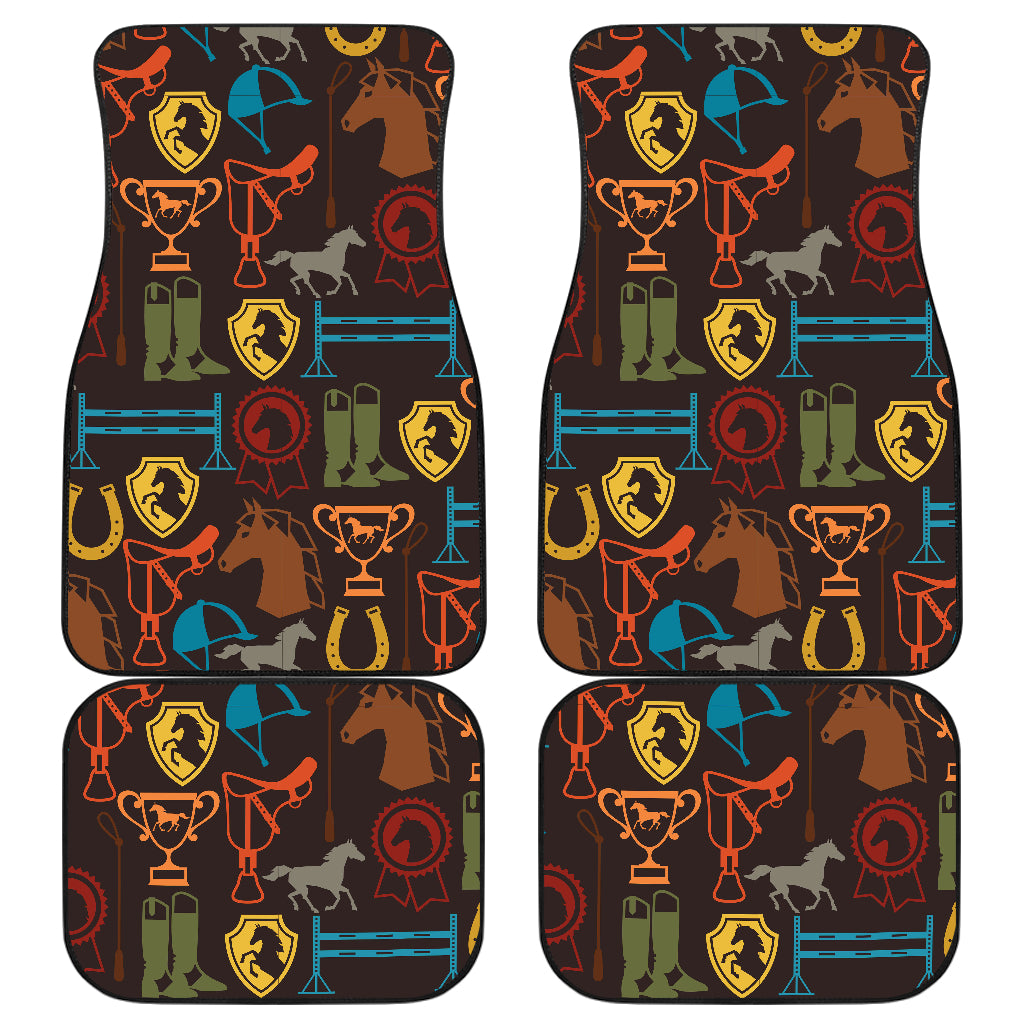 Equestrian Equipment Horse Colorful Car Floor Mats Front Back