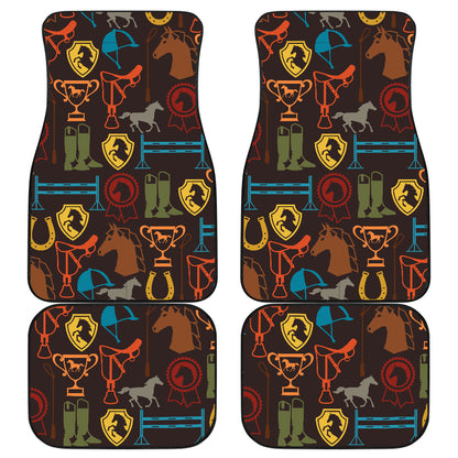 Equestrian Equipment Horse Colorful Car Floor Mats Front Back