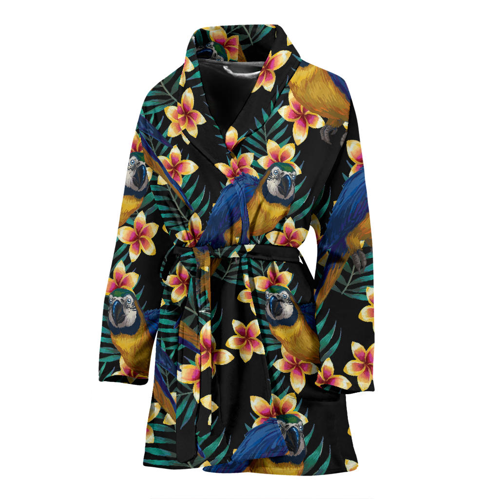 Macaw Pattern Print Design 01 Women Bathrobe