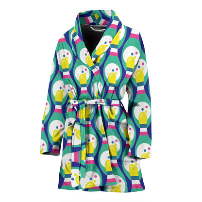 Bowling Pattern Print Design 04 Women Bathrobe