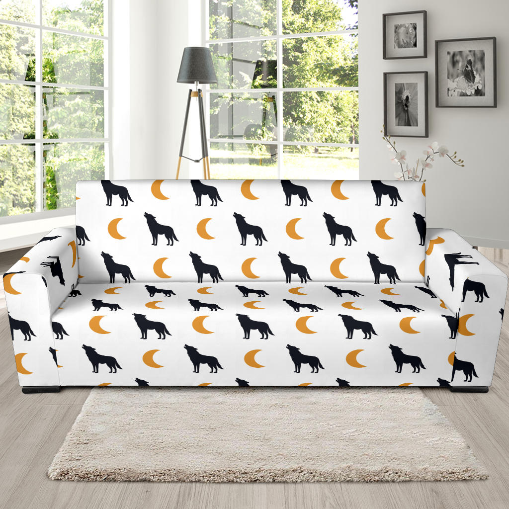 Wolf Moon Print Design LKS302 Sofa Slipcover