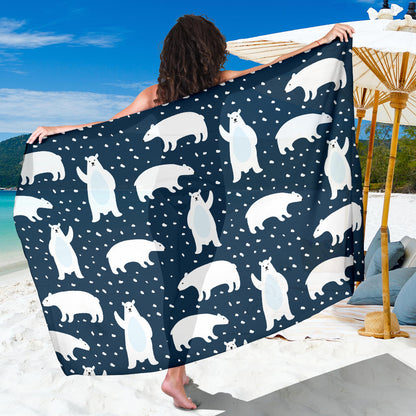 Polar Bear Pattern Print Design A02 Sarong Pareo Wrap