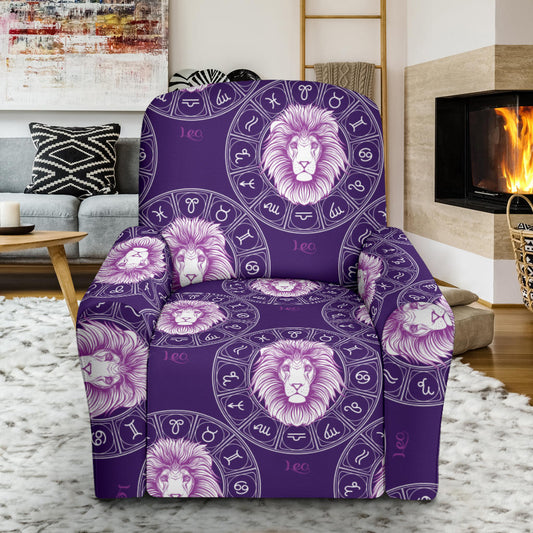 Leo Pattern Print Design 04 Recliner Slipcover with Pocket