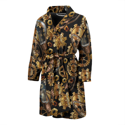 Steampunk Lightbulb Print Design LKS304 Men Bathrobe