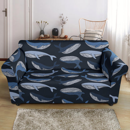 Whale Print Design LKS301 Loveseat Couch Slipcover