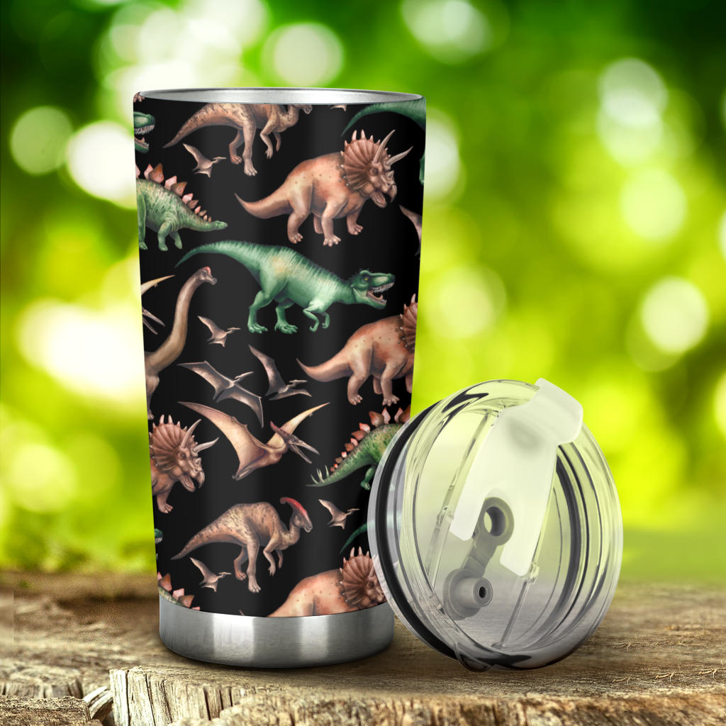 Dinosaur Print Pattern Tumbler