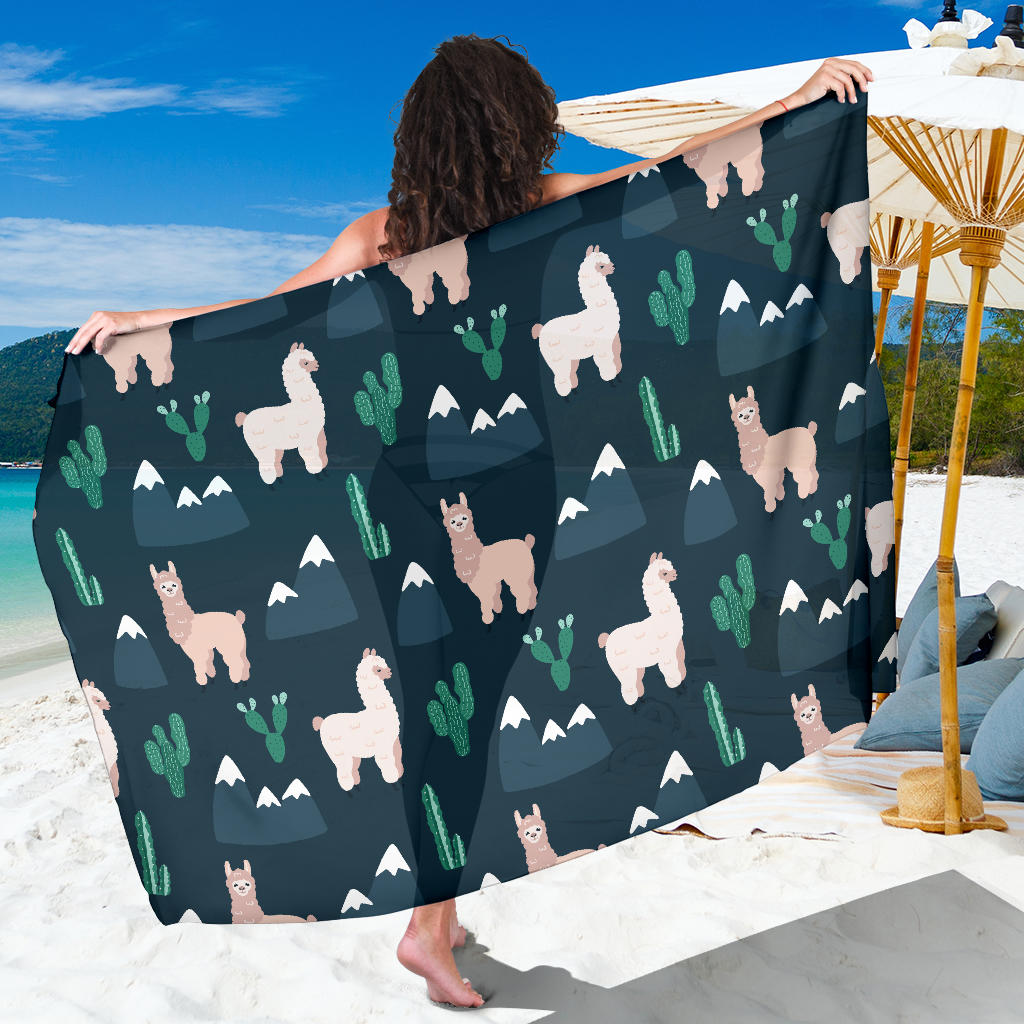 Llama Pattern Print Design 06 Sarong Pareo Wrap