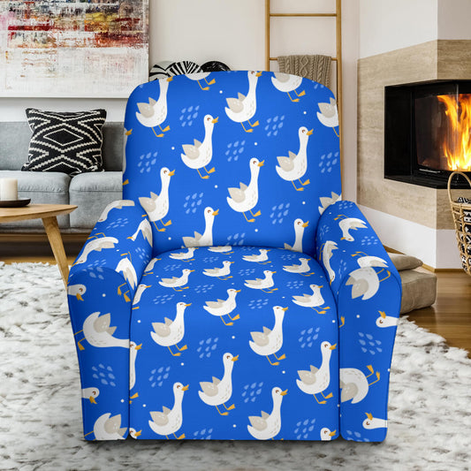 Goose Print Design LKS402 Recliner Slipcover with Pocket