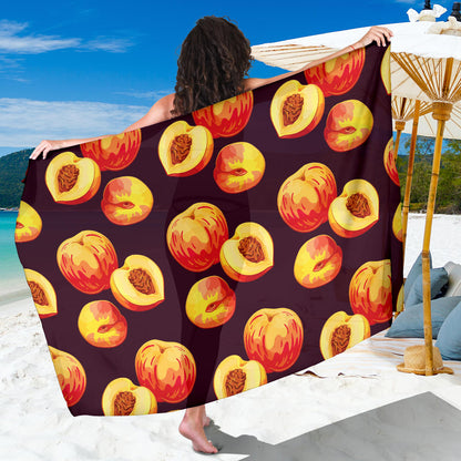 Peach Pattern Print Design A04 Sarong Pareo Wrap
