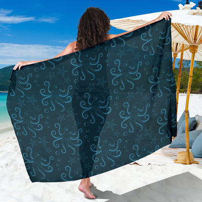 Octopus Pattern Print Design A05 Sarong Pareo Wrap