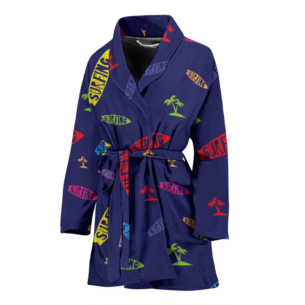Surfboard Print Design LKS305 Women Bathrobe