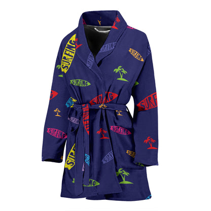Surfboard Print Design LKS305 Women Bathrobe