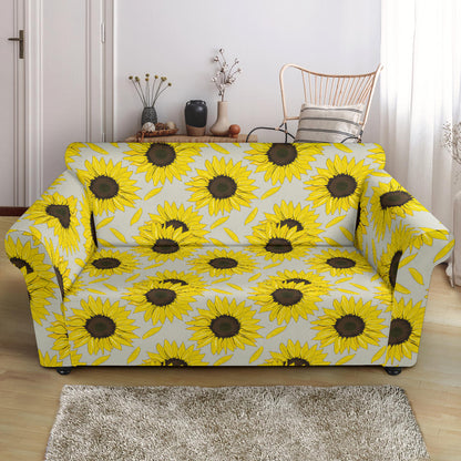 Sunflower Print Design LKS309 Loveseat Couch Slipcover