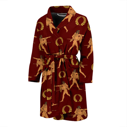Ancient Greek Print Design LKS307 Men Bathrobe