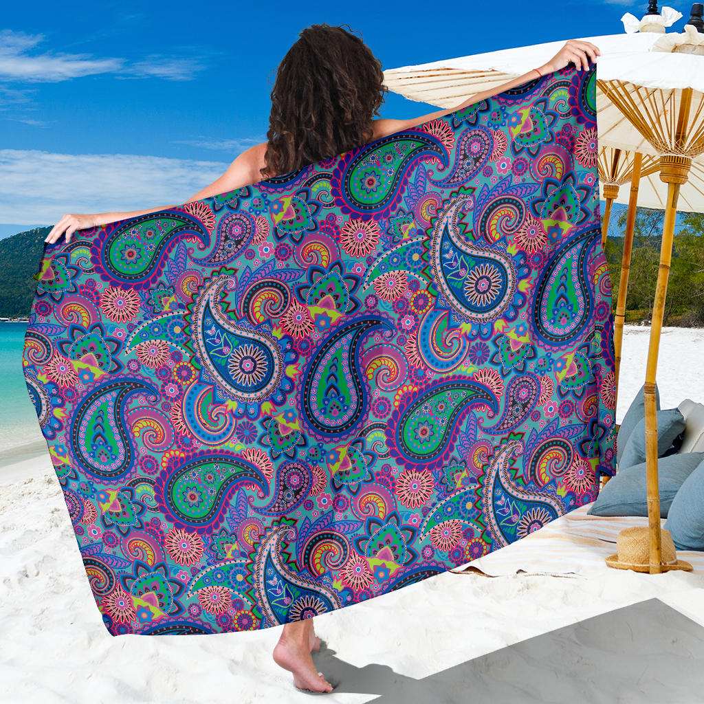 Paisley Colorful Pattern Print Design A02 Sarong Pareo Wrap