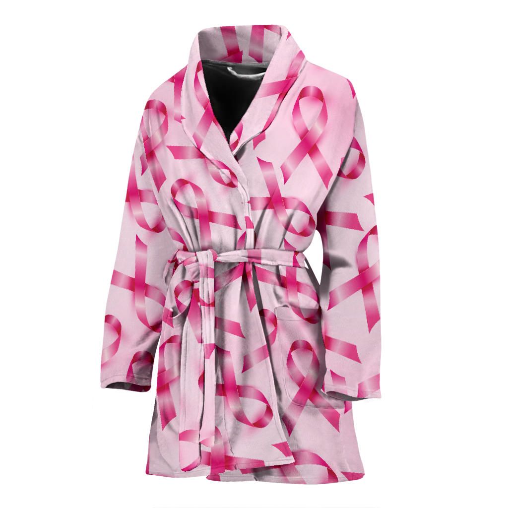 Breast cancer Pattern Print Design 04 Women Bathrobe