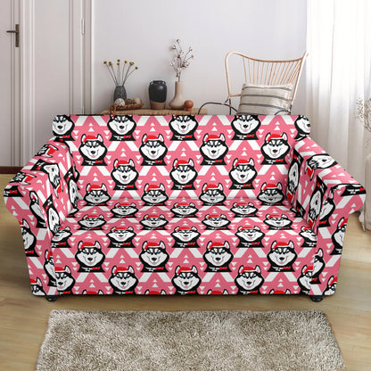 Siberian Huskies Christmas Themed Print Design LKS302 Loveseat Couch Slipcover