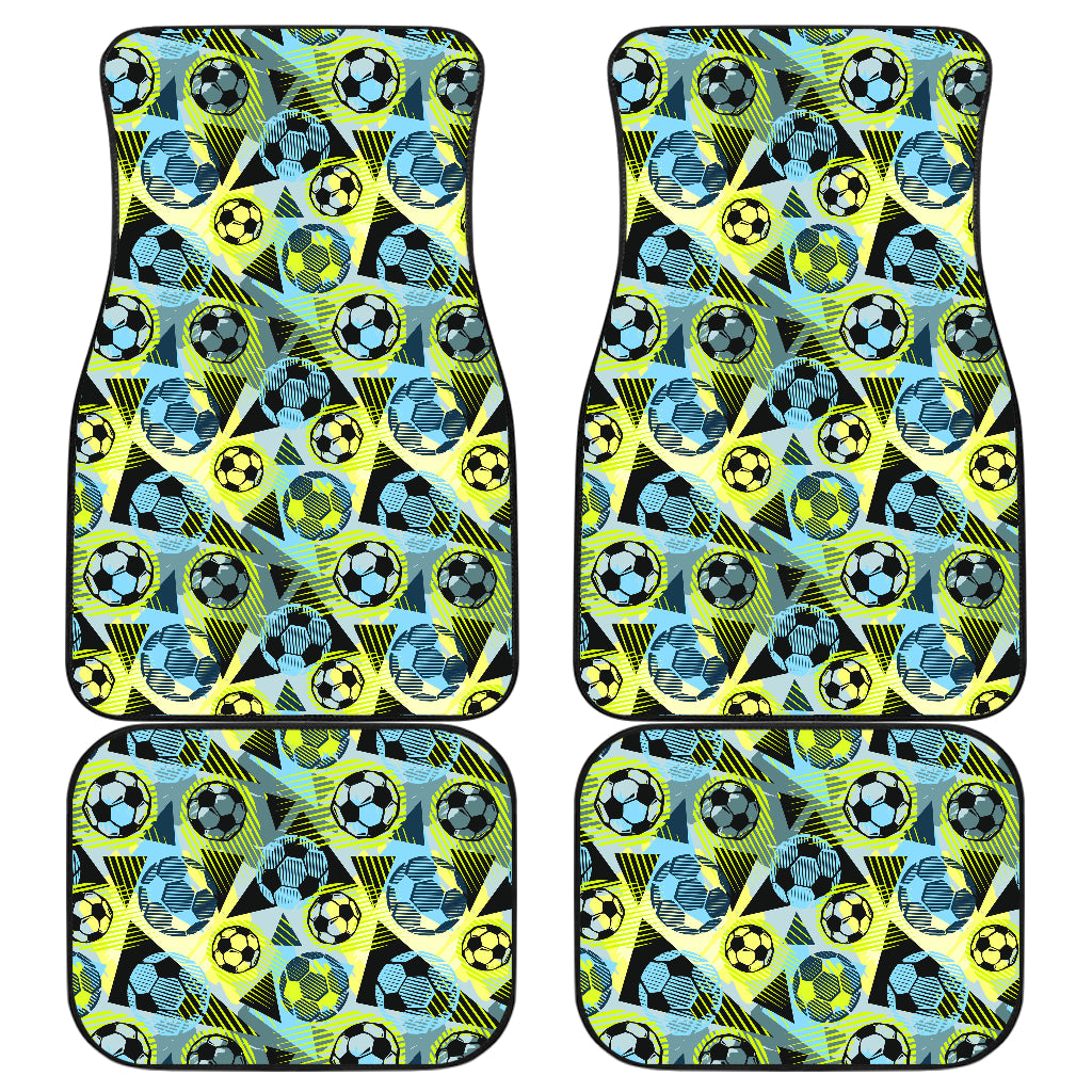 Soccer Ball Themed Print Design Car Floor Mats Front Back