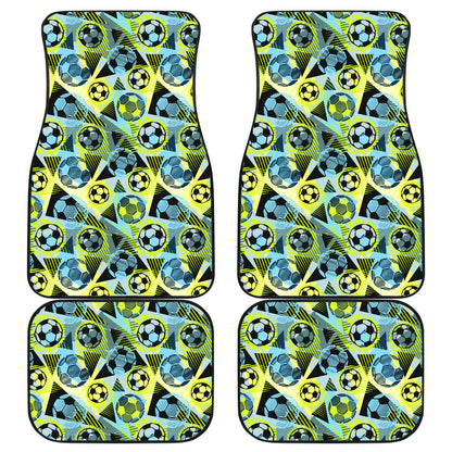 Soccer Ball Themed Print Design Car Floor Mats Front Back