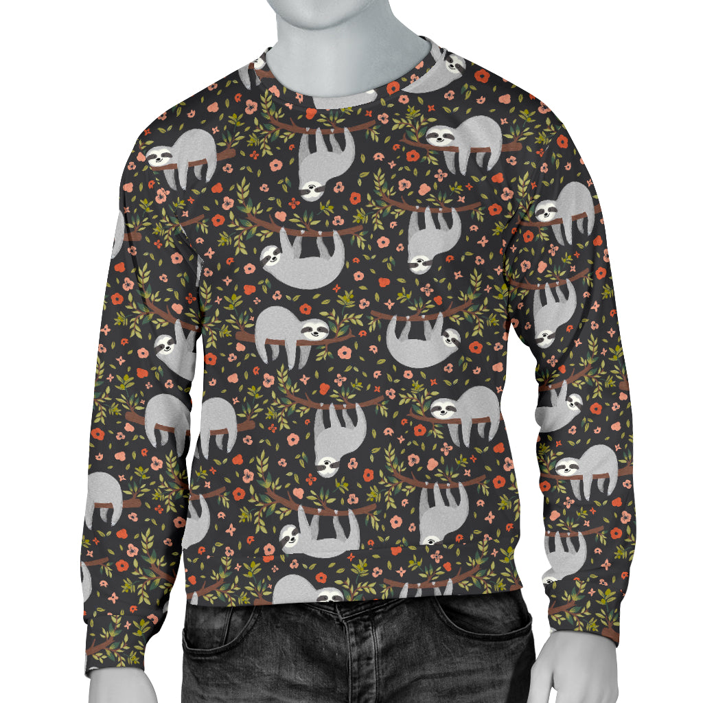 Sloth Cute Design Themed Print Men Long Sleeve Sweatshirt