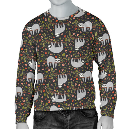 Sloth Cute Design Themed Print Men Long Sleeve Sweatshirt