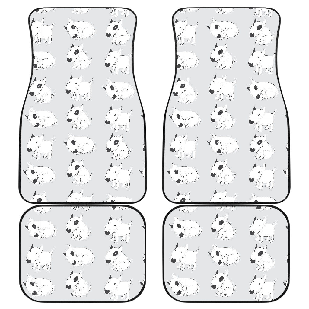 Bull Terrier hand draw Print Pattern Car Floor Mats Front Back