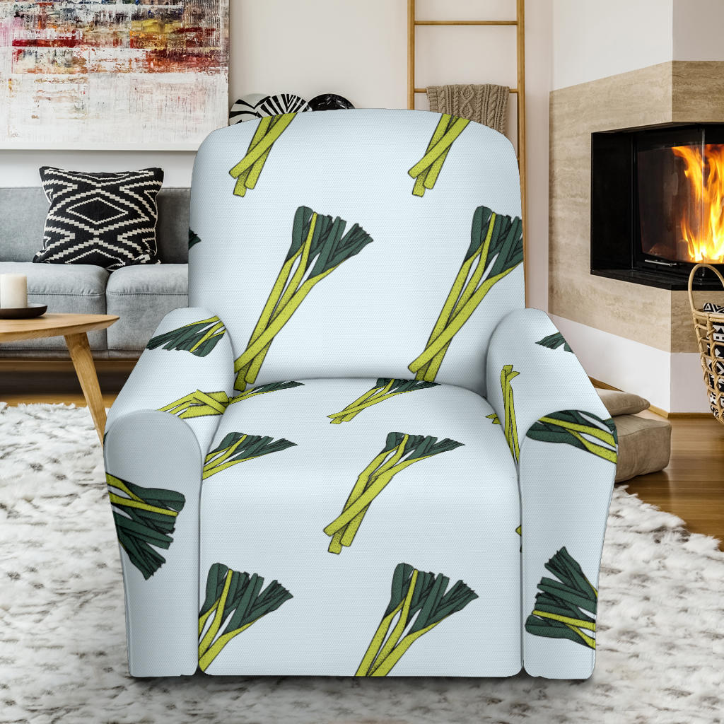 Leek Pattern Print Design 03 Recliner Slipcover with Pocket