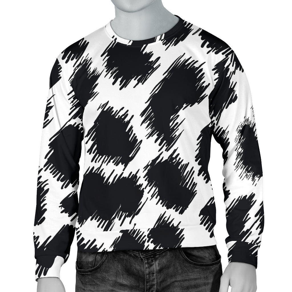 Cheetah Black Print Pattern Men Long Sleeve Sweatshirt