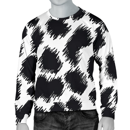 Cheetah Black Print Pattern Men Long Sleeve Sweatshirt