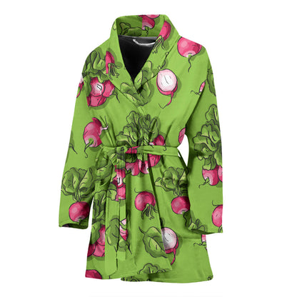 Radish Pattern Print Design A05 Women Bathrobe